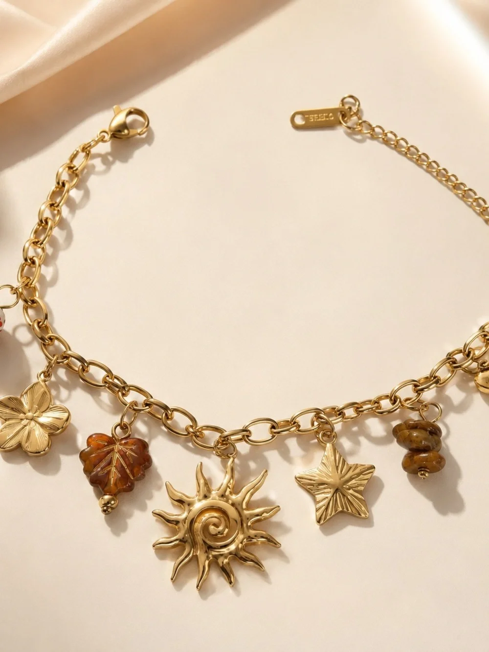 Gold-Tone Sun & Nature Charm Bracelet - Women's Fashion Jewelry